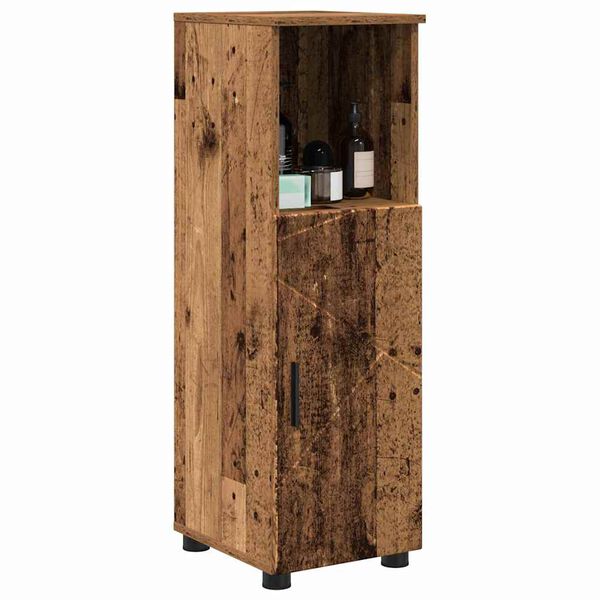 vidaXL Badezimmerschrank mit Speicher mit T&uuml;r Altholz 30 x 35 x 95 cm