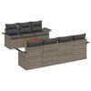 vidaXL Gartensofa-set 8 stk. 7-Sitzanzahl Grau Poly-Rattan