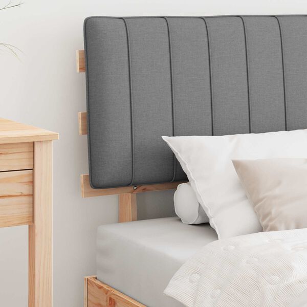 vidaXL Bettgestell mit gepolstertem Kopfteil Hellgrau 90 x 190 cm