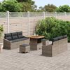 vidaXL Garten-Sofa-Set mit Kissen 9 pcs Grau Poly Rattan