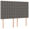 vidaXL Kopfteil Grau 144x5x118/128 cm Kunstleder