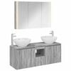 vidaXL Badezimmerschrank-Set 4 stk. Grau Sonoma Holzwerkstoff