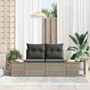 vidaXL Gartensofa Grau 184 x 62 x 85cm Poly-Rattan