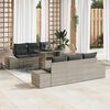 vidaXL Garten-Sofa-Set mit Kissen 7 pcs Hellgrau und Dunkelgrau