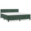 vidaXL Boxspringbett mit Matratze Dunkelgr&uuml;n 180x200 cm Samt