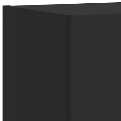 vidaXL TV-Wandschrank mit LED-Leuchten Schwarz 30,5x35x30 cm