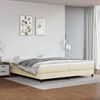 vidaXL Boxspringbett mit Matratze Creme 200x200 cm Kunstleder