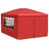 vidaXL Partyzelt mit Wand Rot 400 x 300 x 255 cm Polyethylen und Stahl
