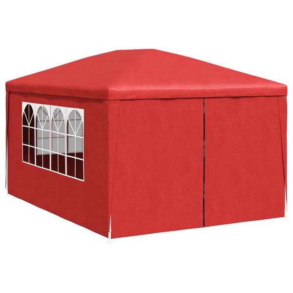 vidaXL Partyzelt mit Wand Rot 400 x 300 x 255 cm Polyethylen und Stahl