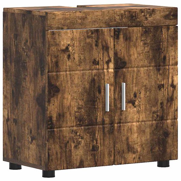 vidaXL Badezimmerschrank-Set TULUM Ger&auml;ucherte Eiche 60 x 34 x 63 cm