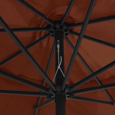 vidaXL Sonnenschirm mit Metall-Mast 400 cm Terrakotta-Rot