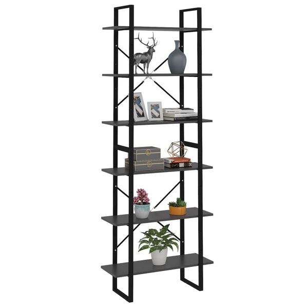 vidaXL Hochschrank Grau 80x30x210 cm Holzwerkstoff