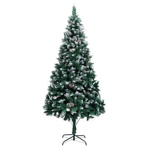 vidaXL K&uuml;nstlicher Weihnachtsbaum mit Zapfen und Schnee 240 cm