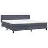 vidaXL Boxspringbett mit Matratzen Dunkelgrau 180x220 cm Samt
