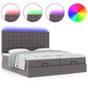vidaXL Ottoman-Bett mit Matratzen & LEDs Grau 160x200 cm Kunstleder