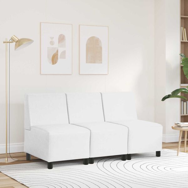 vidaXL | Modulares Armfreies Sofa | Wei&szlig; 55 x 74 x 82 cm Kunstleder