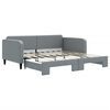 vidaXL Tagesbett Ausziehbar Hellgrau 100x190 cm Stoff