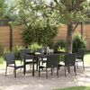vidaXL Garten Essgruppe mit Kissen 7 pcs Schwarz Poly-Rattan