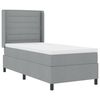 vidaXL Boxspringbett mit Matratze Hellgrau 90 x 200 cm Stoff