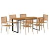 vidaXL Garten Essgruppe 7 pcs Beige Massivholz Akazie