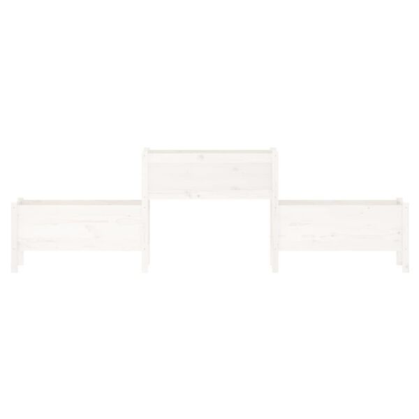 vidaXL Pflanzkübel Weiß 245,5x44x75 cm Massivholz Kiefer