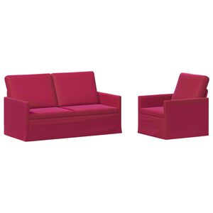 vidaXL Sofa-Set 2 pcs Weinrot Samt (V)