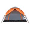 vidaXL Kuppel-Campingzelt 4 Personen Grau und Orange Quick Release