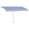 vidaXL Standmarkise Manuell Einziehbar 400x300 cm Blau/Wei&szlig;