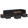 vidaXL Garten-Sofa-Set 8 pcs Schwarz Poly-Rattan