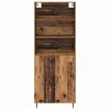vidaXL Highboard Altholz 69,5 x 34 x 180 cm Engineered Wood und Glas