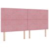 vidaXL Boxspringbett mit Matratze mit Kopfteil Rosa 200 x 200 cm Stoff