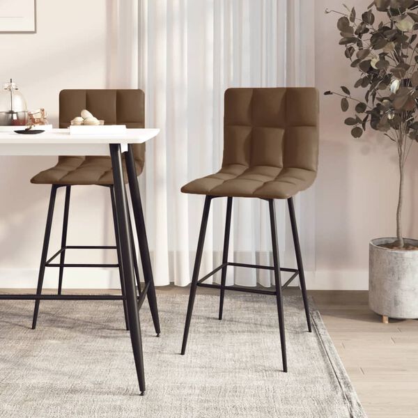 vidaXL Barhocker 2 Stk. Dunkelbraun Kunstleder