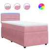 vidaXL Boxspringbett mit Matratze Rosa 100x200 cm Samt