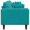 vidaXL Samt Sofa mit Kissen Türkis 208 cm Samt