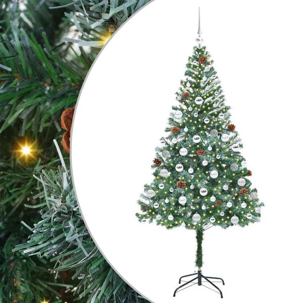 vidaXL K&uuml;nstlicher Weihnachtsbaum Gr&uuml;n 180 cm PVC und Stahl