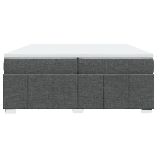 vidaXL Boxspringbett mit Matratze Dunkelgrau 200x200 cm Stoff