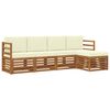 vidaXL Sofagarnituren 5 pcs Natur und Creme Massivholz Akazie