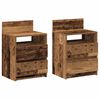vidaXL Nachttische 2 Stk. mit 2 Schubladen Altholz-Optik 40x33x60 cm