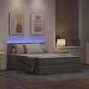 vidaXL Bett mit Stauraum und LED mit Matratze Taupe 140 x 200 cm Stoff