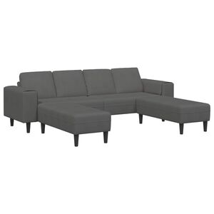 vidaXL Sofa mit Kissen Dunkelgrau 250 x 188 x 76 cm Cordstoff