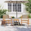 vidaXL Gartenstühle mit Kissen 2 Stk. Beige Poly Rattan Massivholz