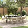 vidaXL Garten Essgruppe 9 pcs Beige Poly-Rattan