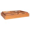 House Nordic 3-tlg. Tablett-Set Christina mit Griffen Teak Natur