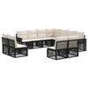 vidaXL Gartensofa-set 11 stk. Schwarz und Cremewei&szlig; Poly-Rattan