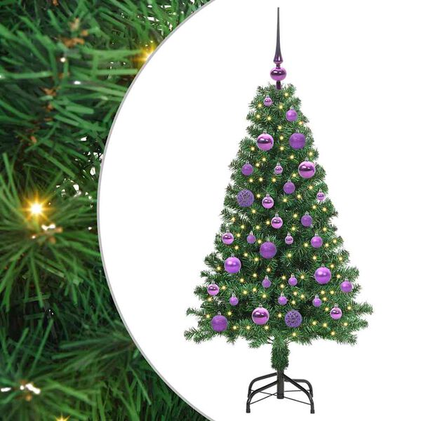 vidaXL K&uuml;nstlicher Weihnachtsbaum mit 150 LEDs mit St&auml;nder Gr&uuml;n 120 cm