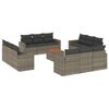 vidaXL 13-tlg. Garten-Sofagarnitur mit Kissen Grau Poly Rattan