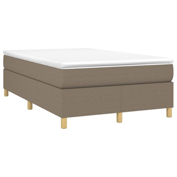 vidaXL Boxspringbett mit Matratze Taupe 120x200 cm Stoff