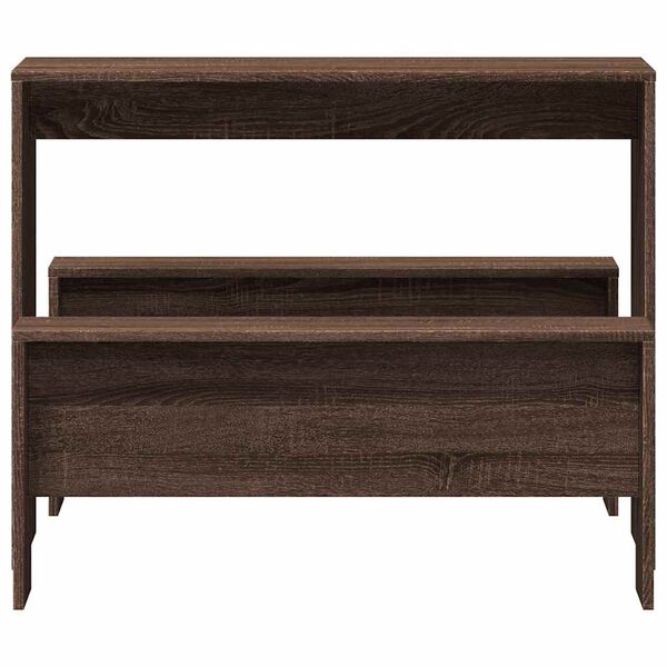 vidaXL 3-tlg. Esstisch und Bank Set Braun Eichen-Optik Holzwerkstoff