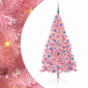 vidaXL K&uuml;nstlicher vorbeleuchteter Weihnachtsbaum Rosa 180 cm PVC