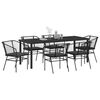 vidaXL Garten Essgruppe 7 pcs Schwarz Poly-Rattan